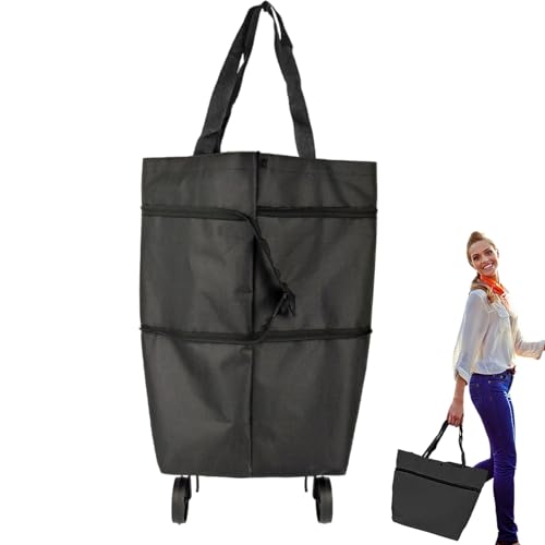 Bolsa para Comprar con Ruedas - Carro Plegable Reutilizable Y Bolsa De Transporte - Organizador Resistente para Carreras Camping Deporte Vacaciones Picnic Transporte