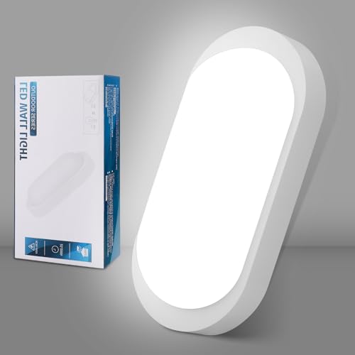 Kellerlampe LED Deckenleuchte 18W 1800LM, IP65 Feuchtraumleuchte, Wandleuchte LED Lampe Ovalleuchte Neutralweiß 4000K, Kellerleuchte für Flur Keller Badzimmer Garten Garage Balkon