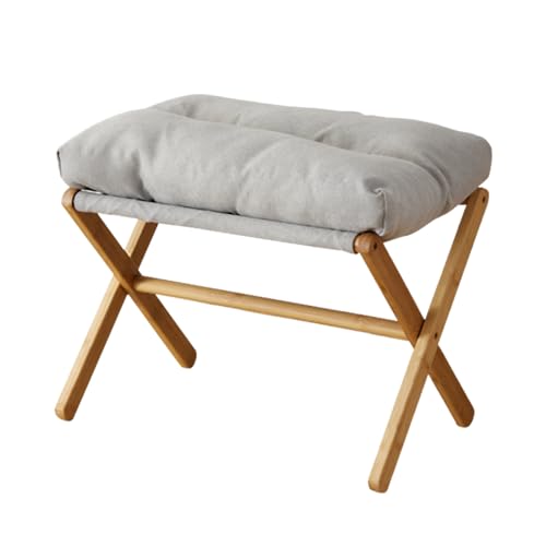 Uptyia Reposapies Salon Plegable,Taburete bajo con cojín Blando,Taburete para Cambiar Zapatos,54x34x36cm,pesimista