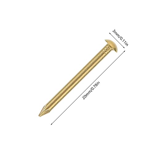 YPLonon 150g Wood Nails Gold Wall Pins Approx 570Pcs Brass Pin Tacks for Wood Wall 20MM Round Head Panel Nails Gold Nail Tacks for Woodworking Wall Hanging - Image 2