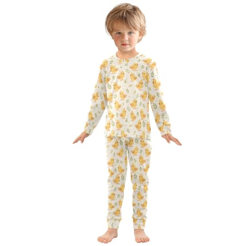 ALAZA Cute Rabbit Carrot Easter Pajamas Long Sleeve Sleepwear 2-Piece Pajama Set3