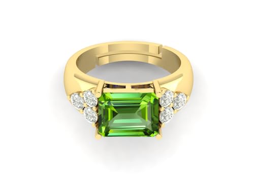 12.25 Ratti/13.50 Carat Beautiful Art Deoc Square Shape Peridot, Ruby, Gemstone Gold Plated Ring For Women And Men3