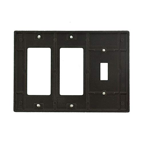 Image of Leviton 3-Gang 1-Toggle 2-Decora /GFCI Device Combination Wallplate, Standard Size, Thermoset, Device Mount, 80431, Brown