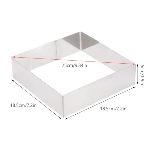 Molde cuadrado de acero inoxidable para repostería y anillo reutilizable para tartas caseras 5