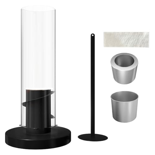 FmtwPhn Tischfeuerschale, 40 X 19cm Temperiertes Glas Tischkamin, Ethanol-Kamin, Nachttischlampe, Moderne Beleuchtung, Tischfeuer Deko, Tisch Kamin Feuer...