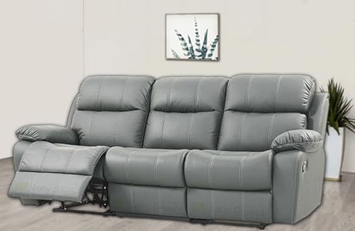 Image of Sofa 3 Seater - Ergonomic Leatherette Design with Plush Support, Includes 5-Year Warranty for Living Room Comfort and Durability