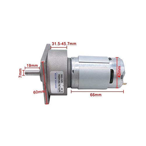 1 x Gleichstrom-Getriebemotor, 12 V, 24 V, ZGA60FM-G, variable Geschwindigkeit, umkehrbare Rotation, Metallmotoren 10/20/35/45/60/100/150/200 U/min (Farbe: 35 U/min, Größe: 24 V).