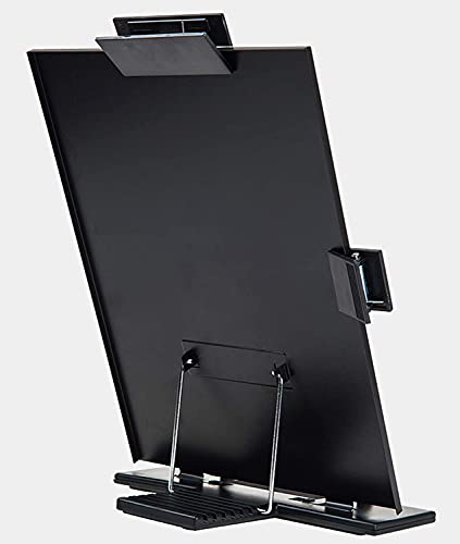 Image of Metal Typing Book Desk Holder for Hands-Free Reading Stand Holder for Books Document Draft Reader Paper Stand, Black Color