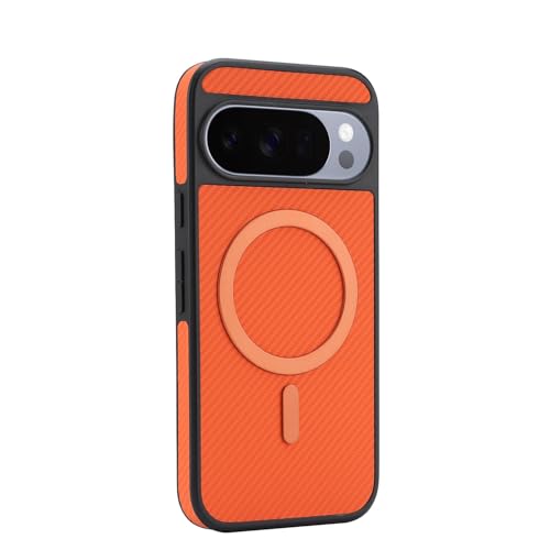 Protection Pixel 10 anti-choc silicone orange pour éviter les rayures avec dos magnétique
