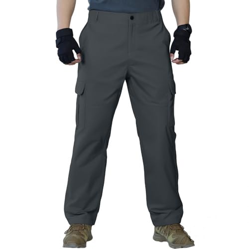Cargo Pants for Men Casual Straight Leg Sweatpants with Pockets Elastic Waist Baggy Cargo Joggers Work Pants Trousers