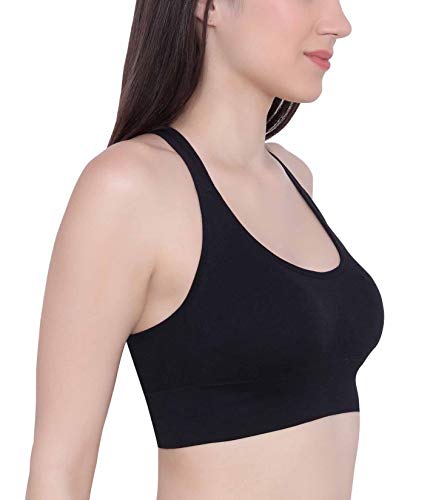 Image of GLAMORAS Women's Sports Bra for Women | Padded Racerback | Low Impact Active Wear | Gym, Workout, Jogging, Fitness & Yoga | Non Wired Back Hook | Nylon Spandex | M-2XL