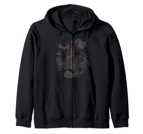 Disney Peter Pan sweat zippé gris portrait vintage avec capuche