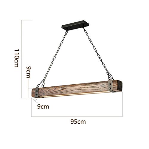 Chandelier vintage en bois avec suspension ajustable pour bar - 3
