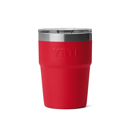 Image of YETI Rambler 16 oz Stackable Tumbler, Vacuum Insulated, Stainless Steel with MagSlider Lid, Red /Badge