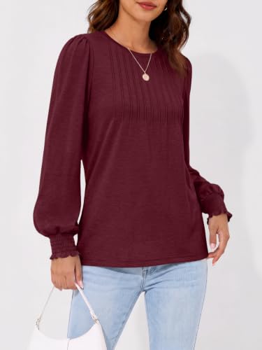 Image of AUTOMET Womens Long Sleeve Shirts Fall Blouses Tops Business Casual Outfits