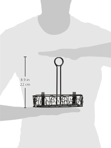 Miniatura 2 de Winco WBKH-6SB - Organizador redondo de alambre negro para condimentos con parte trasera recta, 6.25 pulgadas (paquete de 2)