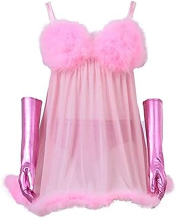 Fembot Costume Dress Outfit Pink Negligees Sexy for Women Adult