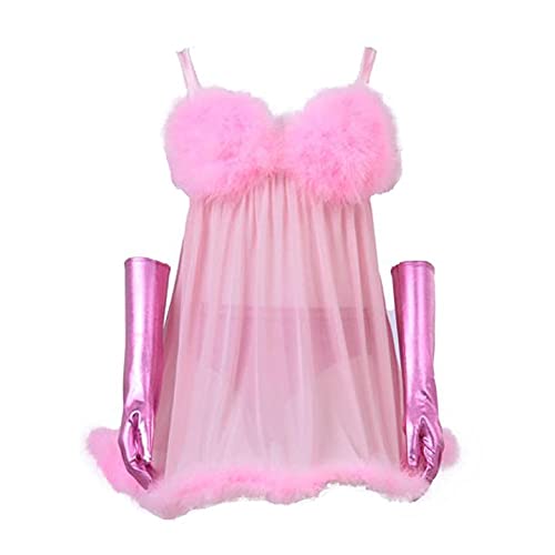 Fembot Costume Dress Outfit Pink Negligees Sexy for Women Adult - X-Large