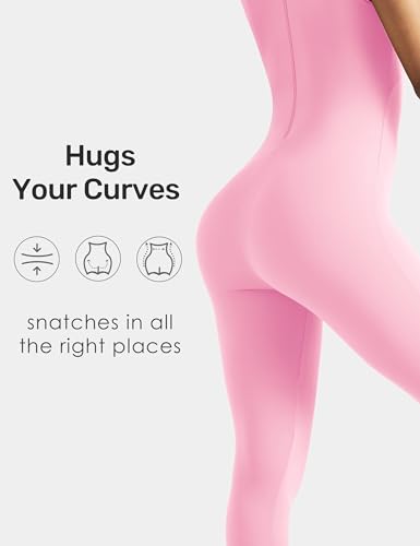 Image of speerise Women Sleeveless Turtleneck One Piece Romper for Yoga Workout Jumpsuit with Tummy Control Bodysuit