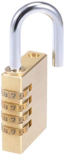 msm 4-Digit Resettable Combination Padlock Gold/Silver 8centimeter