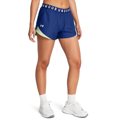 Under Armour Women's Play Up 3.0 Shorts, (432) Tech Blue/Retro Green/White, Medium