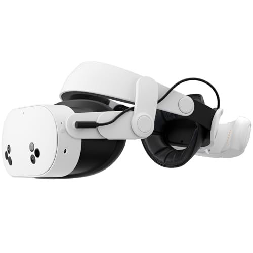 A3 Max BateríA Headstrap para Meta Quest 3s/3, Carga RáPida De 20w Con BateríA MagnéTica De 10.800 Mah, MáXimo Confort Y Mayor Tiempo De Juego, Compatible Con Los Accesorios Quest 3s/3 (Blanco)