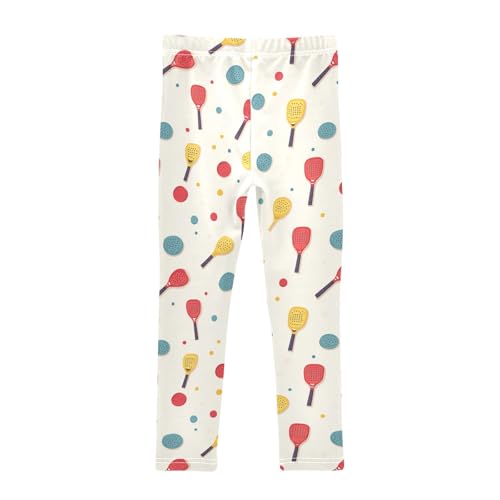 Boccsty Pickleball Colorful Cartoon Girls Leggings Kids Yoga Pants Dance Active Tights 4T2