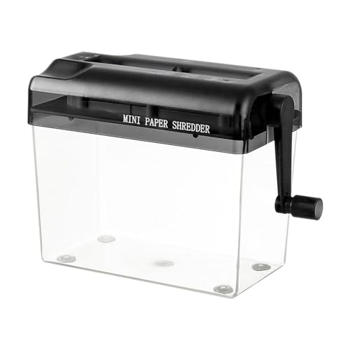 MagiDeal Trituradora de Papel Cortadora Manual de Destructora de Escritorio Máquina Hecha de Plástico PP Práctico Adecuado para Organizar Recibos Y, Negro