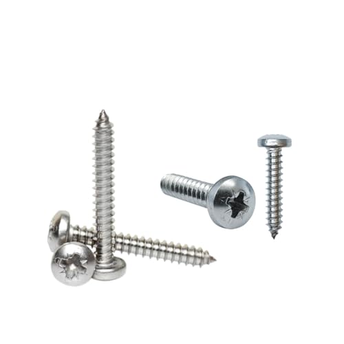 10x No. 10 x 1.1/4 4.8 x 32mm Pozi Pan Head Self Tapping Screws A2 Stainless Steel Ideal for Metal Wood and Brick Self Tapping Screws Wood High Strength Durable