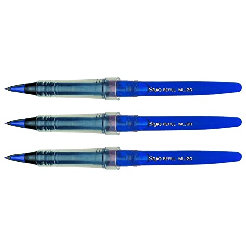 PENTEL Lot de 3 Recharges pour feutre TRADIO encre bleue MJL20