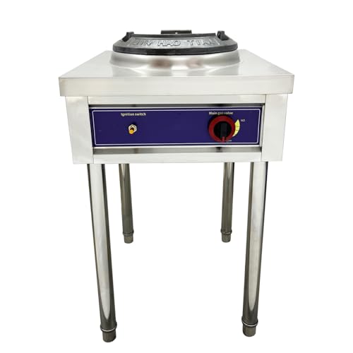 HayWHNKN 10' LPG Chamber Single Burner Open Style Commercial Gas Wok Gas Stove High Pressure Stove Flame Failure Protection