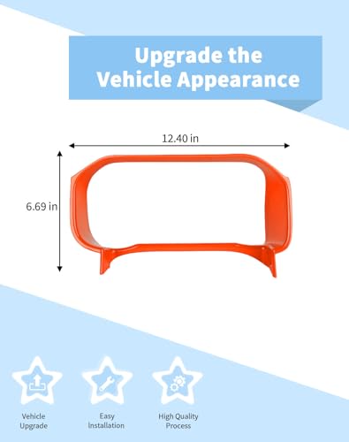 Image of Voodonala Center Console Dashboard Panel Cover Trim Compatible with Ford Bronco Accessories 2021 2022 2023 2024, Orange