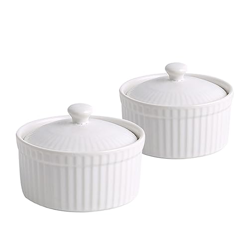 COLLBATH 2Pcs Baking Bowls for Desserts Small Pudding Ramekins Kitchen Mousse Cake Tools Smooth and Polished for Steamed Eggs and More