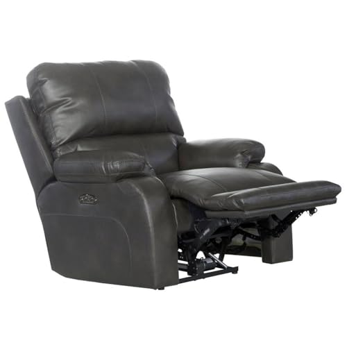 Sillón reclinable eléctrico piel sintética gris miniatura 7