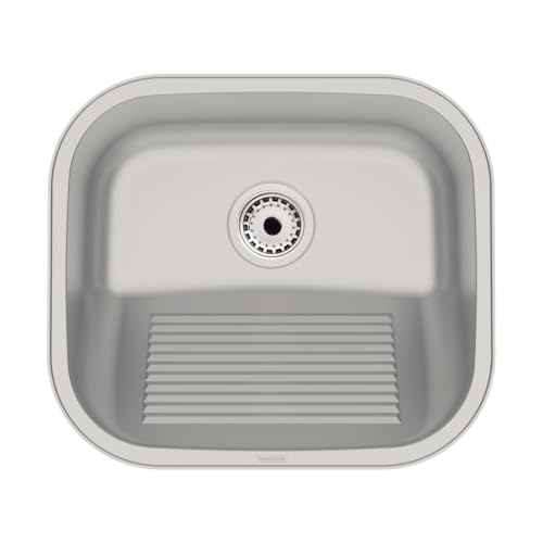 Tanque de Encaixe Tramontina Hera Compact 19 em Aço Inox Escovado 40x35 cm