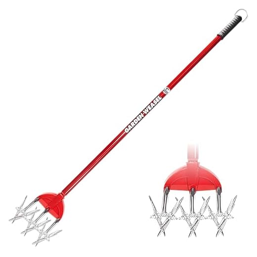 Garden Weasel Cultivator and Hand Tiller 90206 - Garden Tiller with Detachable Tines - Manual Hand Ground Tiller - Weather and Rust Resistant - Carbon Steel