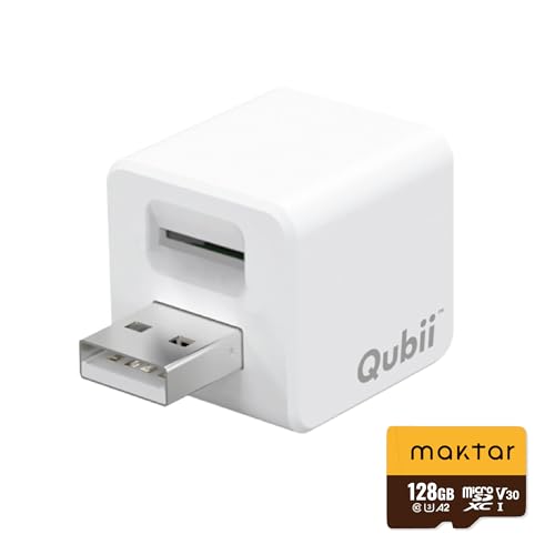 MAKTAR 128GB Qubii Flash Drive(White), Auto Backup While...