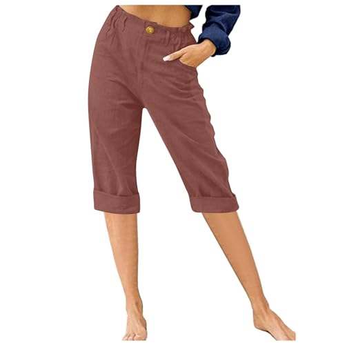 Pantalons décontractés pour femmes capris d'été amples en style resort plage
