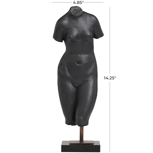 Estatua Decorativa Mujer en Polystone Negra 5x5x14 in miniatura 3