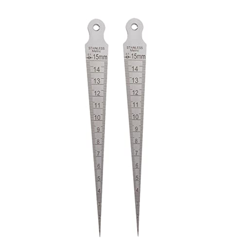 MAGICLULU Taper Gap Gauge Inches Welder Measuring Tool 2pcs Welding Inspection Gauge Stainless Steel Constructi