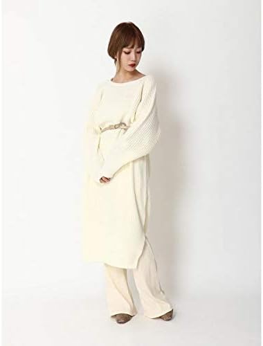 Amazon アースミュージック エコロジー Earth Music Ecology 畦編みニットワンピース アイボリー F ワンピース チュニック 通販