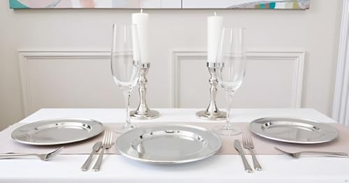 Silberkanne Plate 33 cm with Pearl Edge Premium Silver Plated Elegant Silver-Plated in Top Workmanship