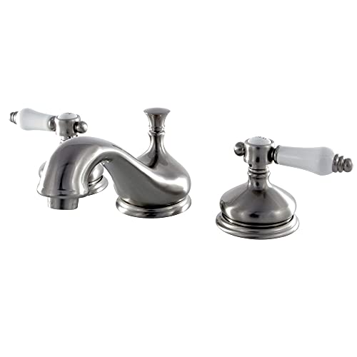 Kingston Brass KS1168BPL Bel Air Widespread Lavatory Faucet with Brass Pop-Up, 5-1/2 inch In Spout Reach, Brushed Nickel Kingston Brass KS1168BPL Bel Air Widespread Lavatory Faucet with Brass Pop-Up, 5-1/2 inch In Spout Reach, Brushed Nickel