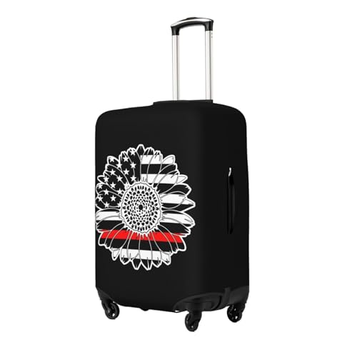 Sunflower Red Line Travel Luggage Cover Suitcase Protector Bag,Double-Sided Printed Fits 18-32 Inch Luggage,Suitcase Sleeve For Kid And Adult,X-Large2