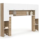 IDMarket - Ponte letto Bridget 226 cm con spazio in legno e bianco...