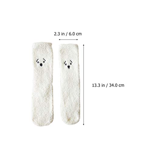 KESYOO 6pairs Coral Fleece Sleep Socks Adorable Ear Pattern of Warm Indoor Socks for Cozy Home Use Soft Breathable Skin-friendly Material for Comfort2
