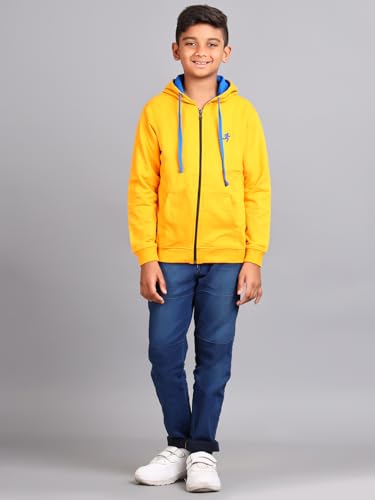 Image of ZION Hoodies for Boys - Cotton Hoodies Sweatshirt with Zipper | Solid & Regular Fit with Embroidery | Long Sleeve | for Every Occasion | Multiple Sizes & Colors (Pack of 1)
