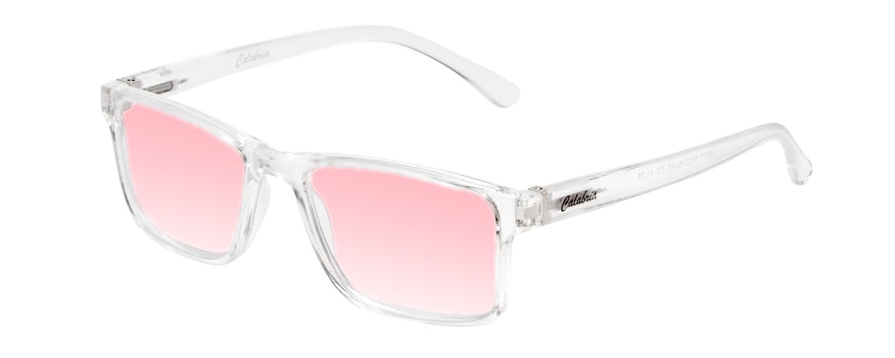 Calabria Pink FL-41 Tinted Reading Glasses Light Sensitivity Men Women Outdoor Indoor Fluorescent Photophobia Eyeglass