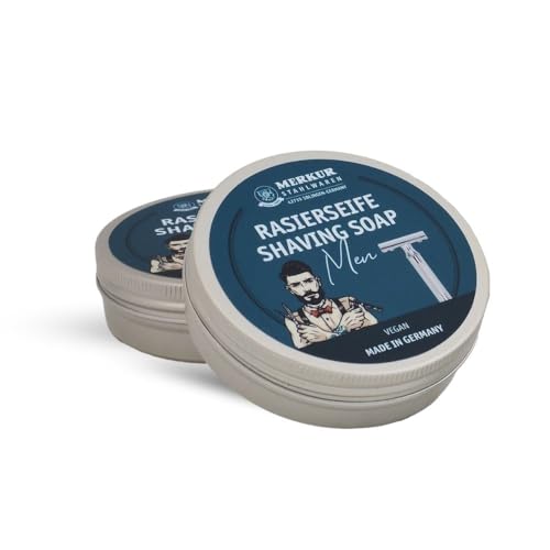 MERKUR Shaving Soap for Men | Vegan Shaving Soap | Smooth Shave | Lightly Fragranced | Perfect Lather | Moisturizing Hydrating & Gentle for All Skin Types - 100 Grams