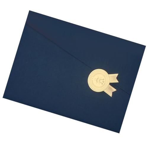 ASAKKURA Funda para A4 Color Azul Oscuro sin Texto, Cubierta Decorativa de Papel para Diploma y Premio, Porta Diploma Portátil Resistente a Arañazos para Documentos de Oficina